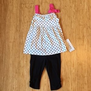 NWT: Nicole Miller summer polka dot capri set - 3T